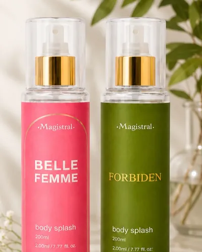 Body splash Magistral nas fragrâncias Belle Femme e Forbidden, 200 ml